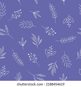 leaves seamless pattern hand drawn doodle. 