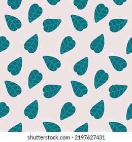 Leaves seamless pattern. Hand drawn botanical collage in modern trendy style. Perfect for wallpapers, web page backgrounds, surface textures, textile.