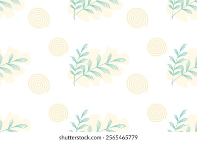  leaves seamless pattern, Natural style.