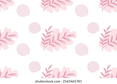  leaves seamless pattern, Natural style.