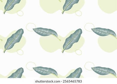  leaves seamless pattern, Natural style.