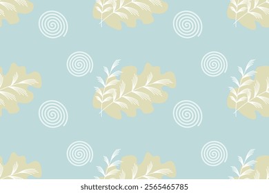  leaves seamless pattern, Natural style.