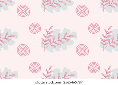  leaves seamless pattern, Natural style.