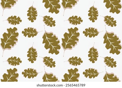  leaves seamless pattern, Natural style.