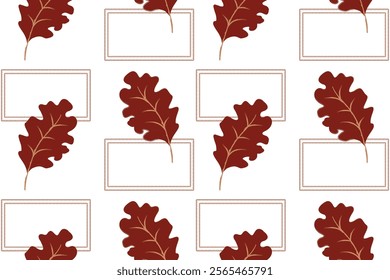  leaves seamless pattern, Natural style.