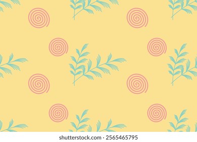  leaves seamless pattern, Natural style.