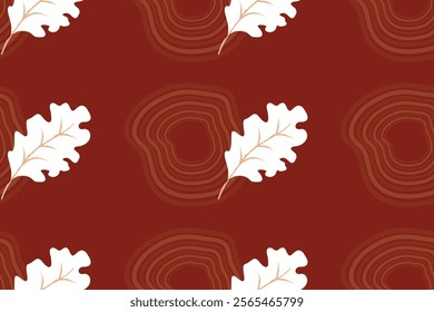  leaves seamless pattern, Natural style.