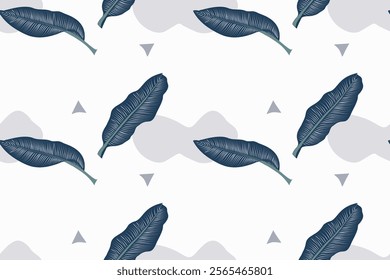  leaves seamless pattern, Natural style.