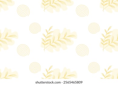  leaves seamless pattern, Natural style.