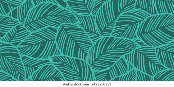 leaves seamless pattern. nature jungle print exotic plant tropical pattern.