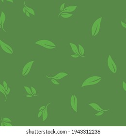 Leaves seamless pattern. Nature texture background. Leaf vector icon. 