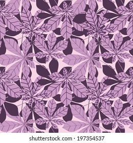 Leaves seamless pattern. Nature wallpaper in retro japanese style.