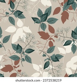leaves seamless pattern on background