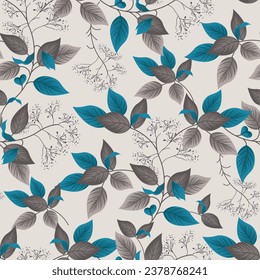 leaves seamless pattern on background