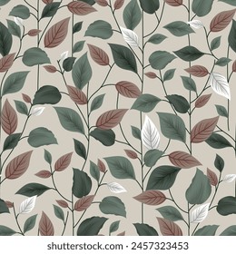 leaves seamless pattern on background