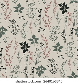 leaves seamless pattern on background
