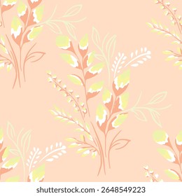 leaves seamless pattern on background