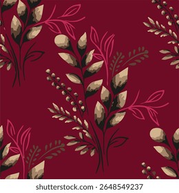 leaves seamless pattern on background