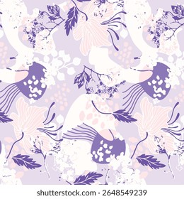 leaves seamless pattern on background