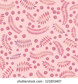 leaves seamless pattern on beige background