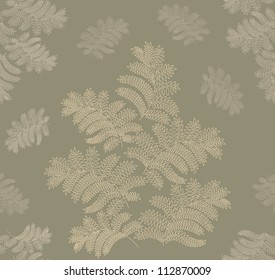 leaves seamless pattern on green background