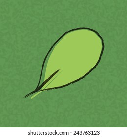 leaves seamless pattern on green background. Vector