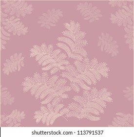 leaves seamless pattern on lilac background