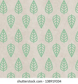 Leaves seamless pattern on paper background
