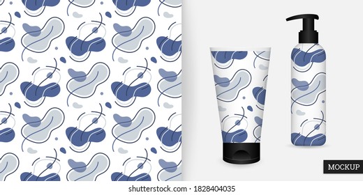 Bleibt nahtloses Muster. Pflanzenmuster. Abstrakter Hintergrund im flachen Stil. Vektorgrafik. Trendy sich wiederholende Textur. Elegante Ornamente. Modernes Design, Textilien, Papier, Tapete, Stoff. Geh nach oben.
