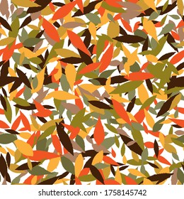 Blätter. Nahtlose Muster verstreuten Herbstblätter. Ungewöhnliche abstrakte Textur. EPS10-Vektor.
