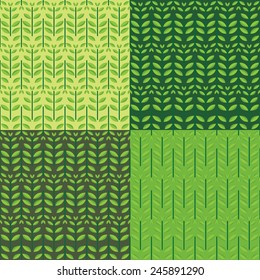 Leaves, Seamless Pattern (Set of Four)