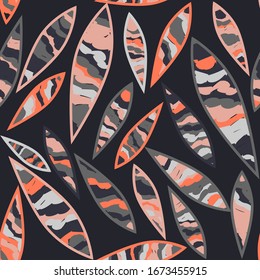 Leaves. Seamless pattern with unusual abstract leaves.