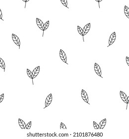 Leaves seamless pattern. Vector background with leaves