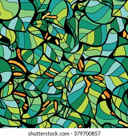 Leaves seamless pattern. Vector background