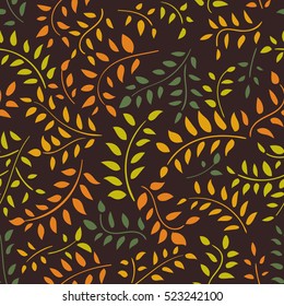 Leaves seamless pattern. Vector background.