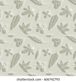 Leaves seamless pattern. Vector background. 