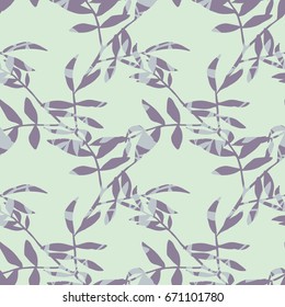 Leaves Seamless Pattern. Vector Background (8 eps, CMYK)