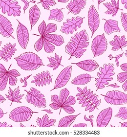 Leaves seamless pattern. Vector graphics.