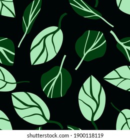 Leaves seamless pattern. Vector illustration.