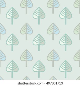 Leaves seamless pattern. Vector Illustration with simple nature element