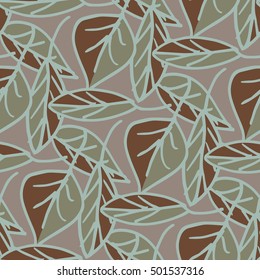 Leaves seamless pattern. Vector illustration