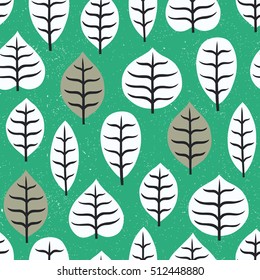 Leaves seamless pattern. Vector illustration. Cloth design, wallpaper, wrapping.