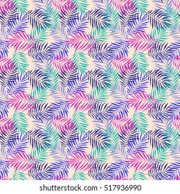 Leaves seamless pattern vector set.