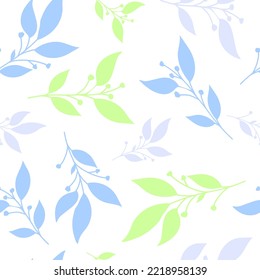leaves seamless pattern with white background