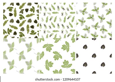 Leaves seamless pattern for your design. Nature background 
