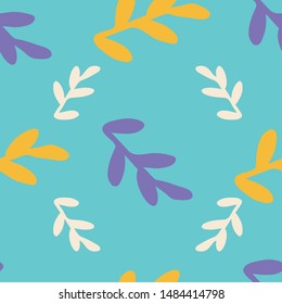 leaves seamless repeat pattern background. Perfect for kids rooms and textile design