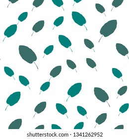 Leaves Seamless vector Pattern. Flat style floral Background. 
