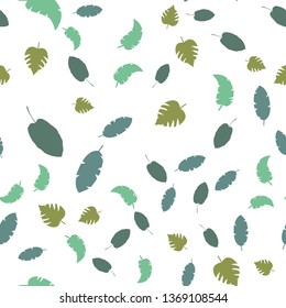 Leaves Seamless vector Pattern. Flat style floral Background. 
