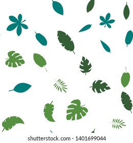 Leaves Seamless vector Pattern. Flat style floral Background