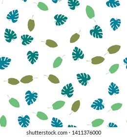 Leaves Seamless vector Pattern. Flat style floral Background. 